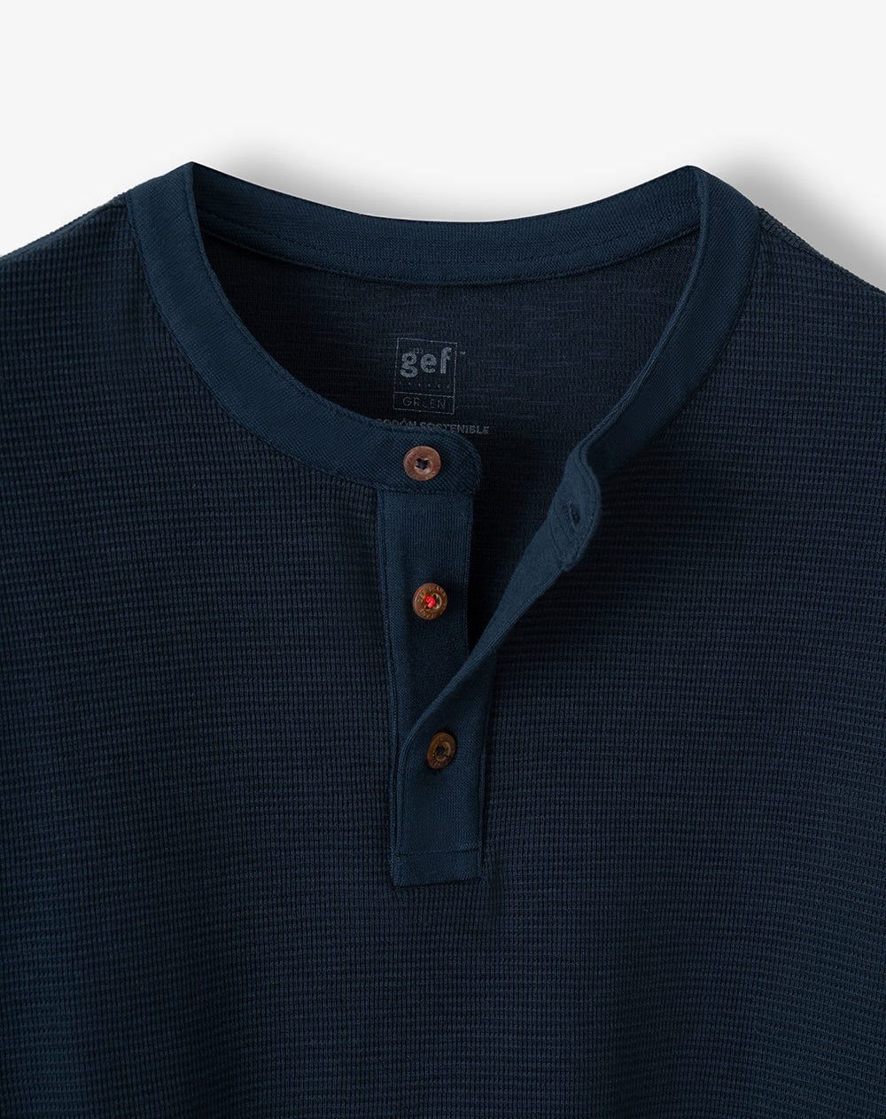 Camiseta Henley Manga Larga Azul Hombre