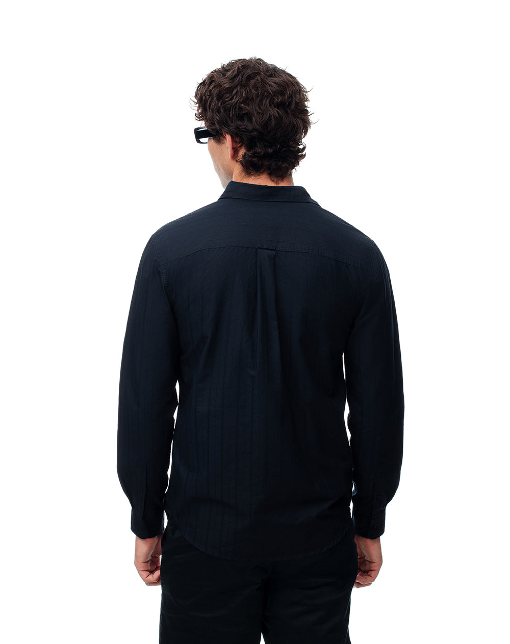 Camisa Manga Larga Azul Hombre