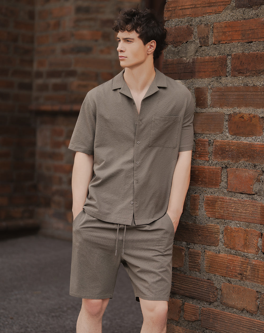 Pantaloneta de Baño Café Hombre