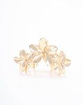 Pinza para Cabello Dorada con Flores