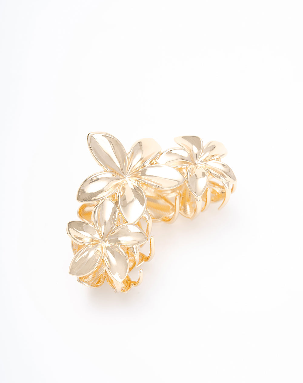Pinza para Cabello Dorada con Flores