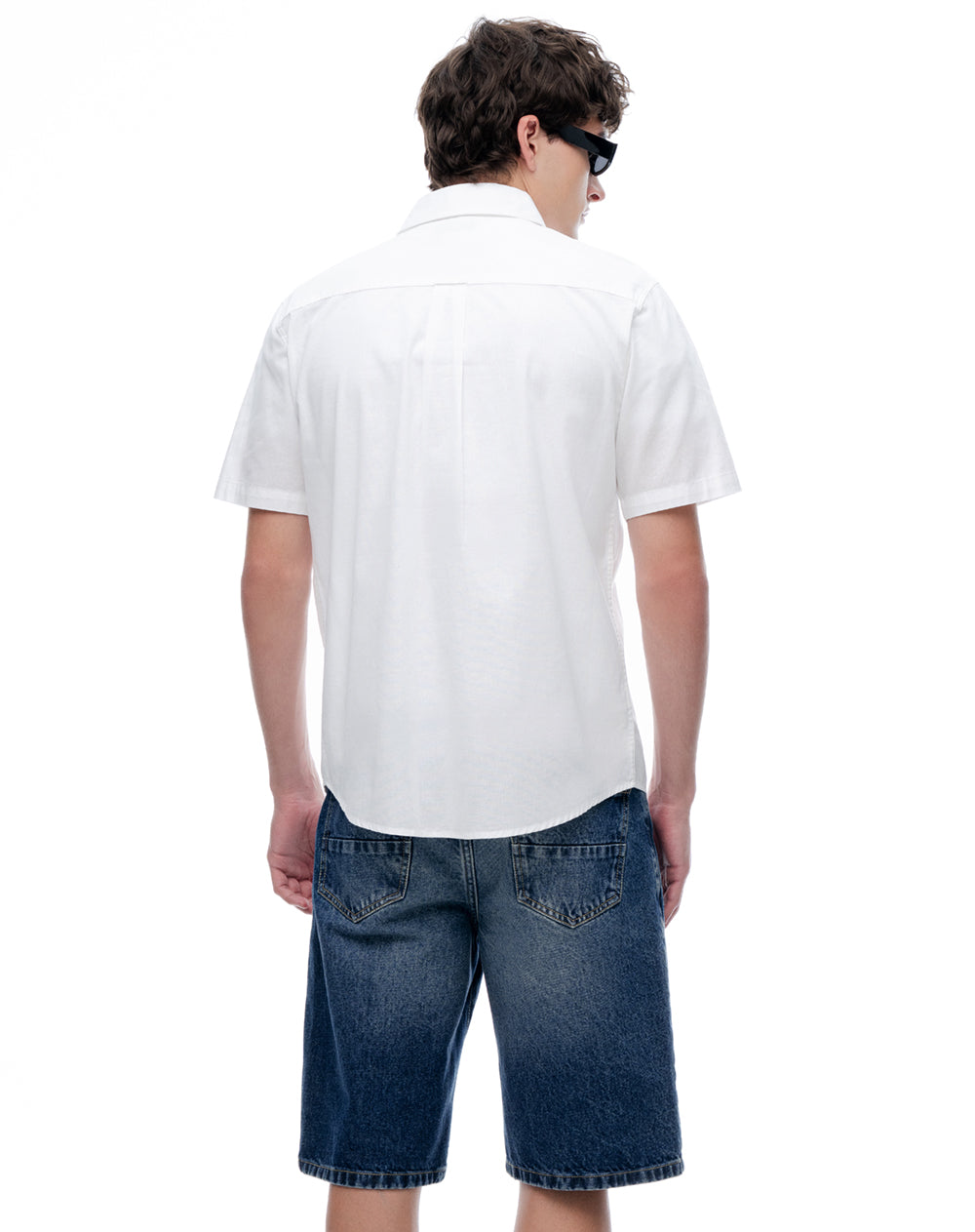 Camisa de Lino Manga Corta Blanca Hombre