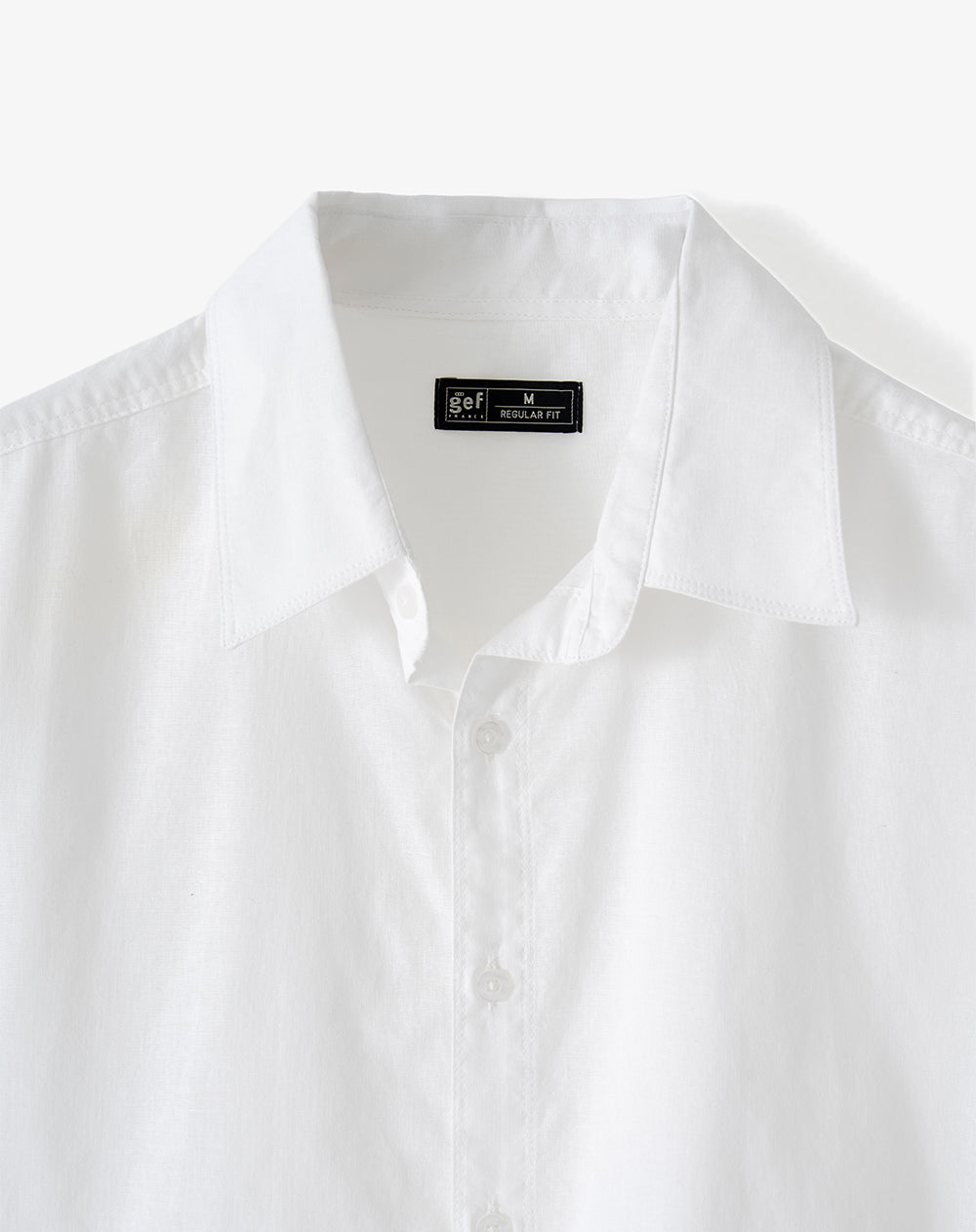 Camisa de Lino Manga Corta Blanca Hombre