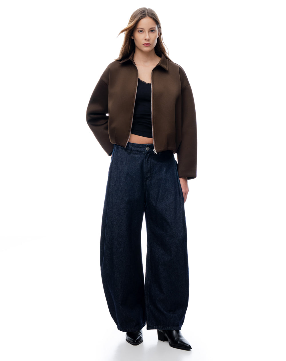 Jean Barrel Índigo Oscuro Mujer