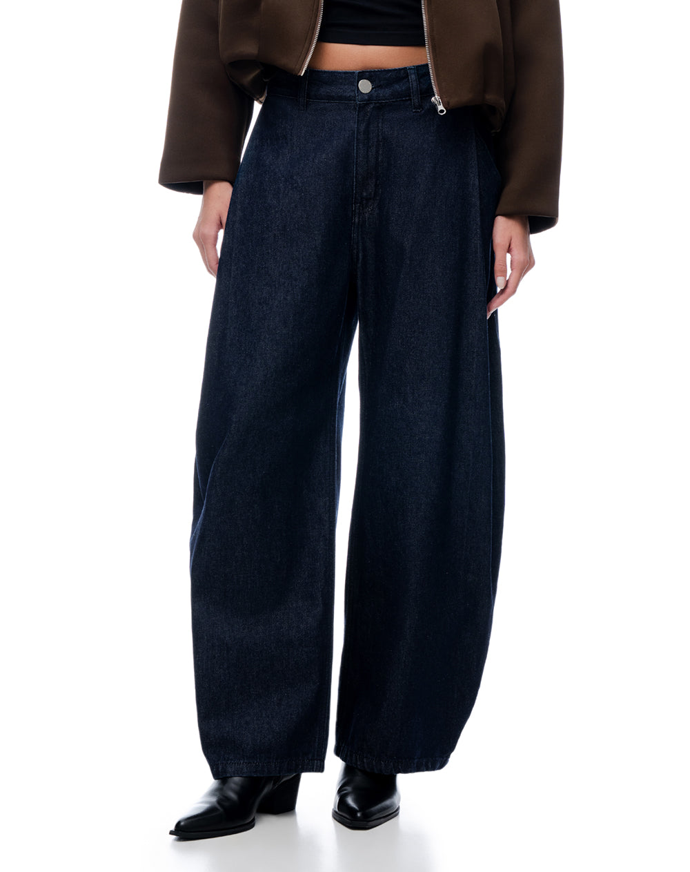 Jean Barrel Índigo Oscuro Mujer