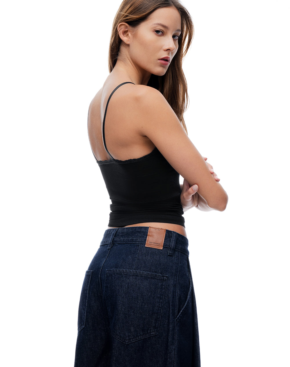 Jean Barrel Índigo Oscuro Mujer
