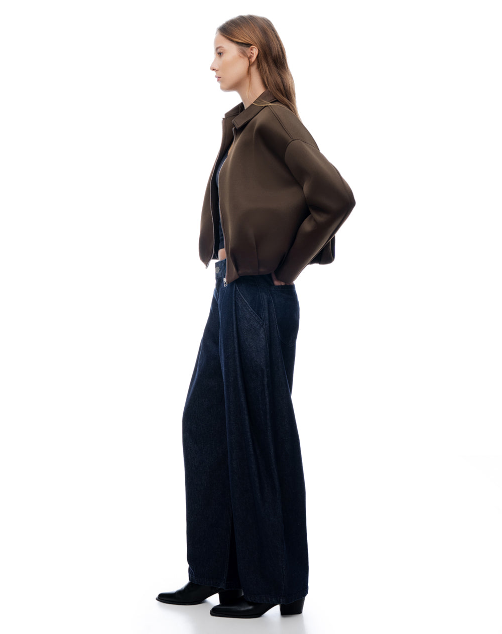 Jean Barrel Índigo Oscuro Mujer