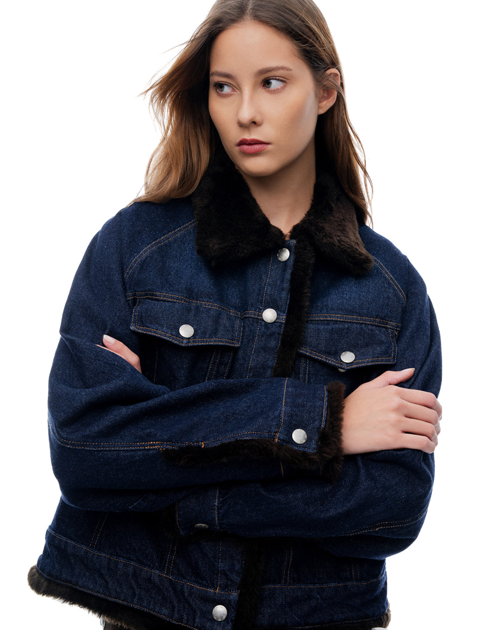 Chaqueta Trucker Índigo Oscuro Mujer