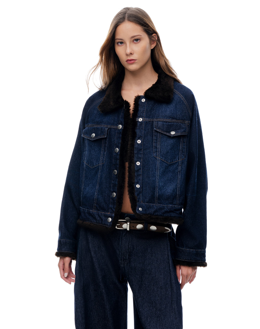 Chaqueta Trucker Índigo Oscuro Mujer