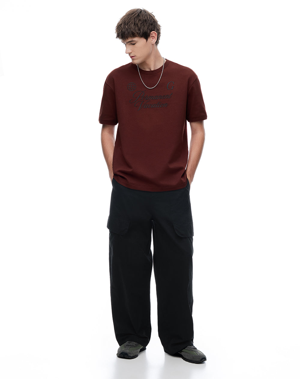 Camiseta Estampada Vinotinto Hombre