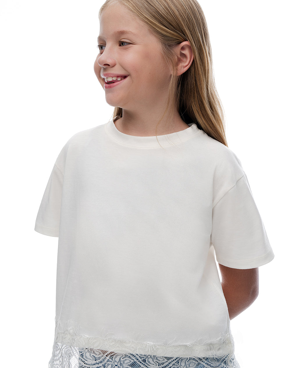 Camiseta Manga Corta Blanca Niña