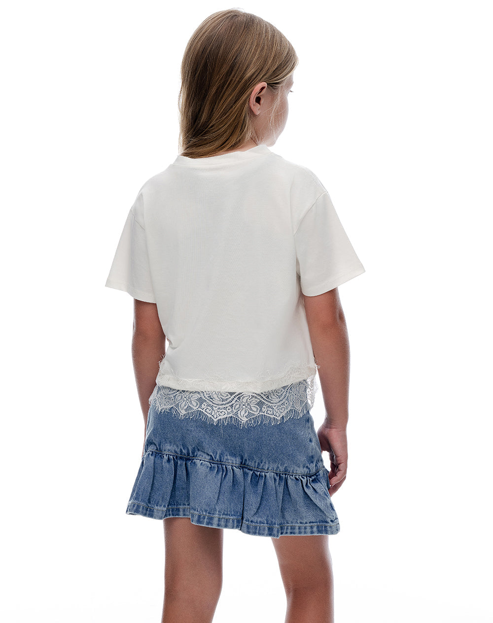 Camiseta Manga Corta Blanca Niña