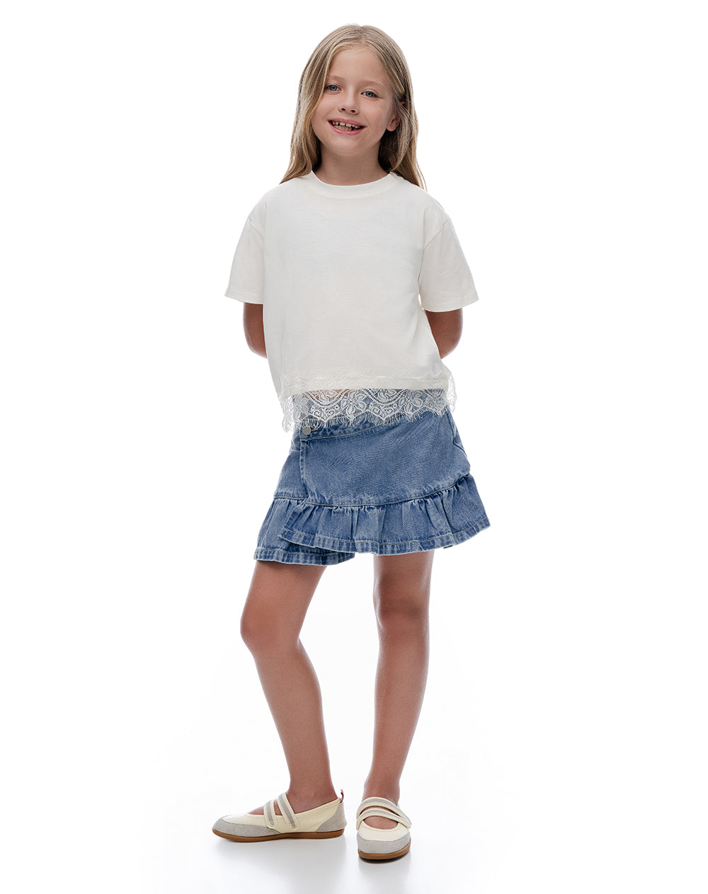 Camiseta Manga Corta Blanca Niña