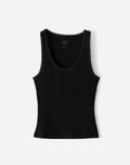 Camiseta Esqueleto Acanalada Negra Mujer