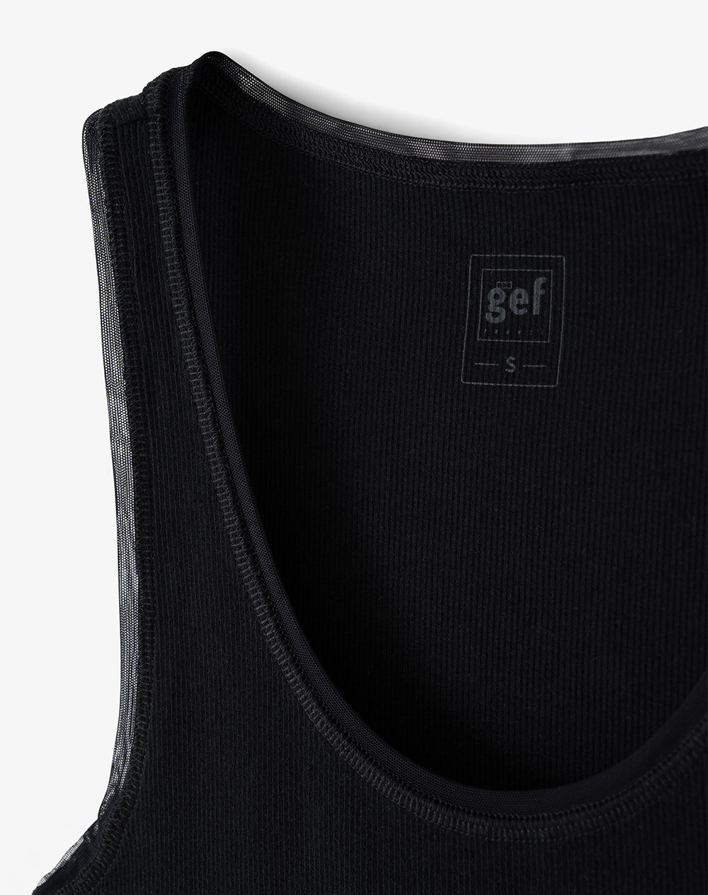 Camiseta Esqueleto Acanalada Negra Mujer