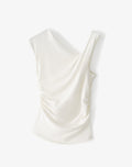 Camiseta Sin Mangas Cuello V Blanca Mujer