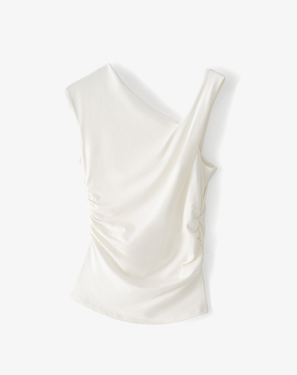 Camiseta Sin Mangas Cuello V Blanca Mujer