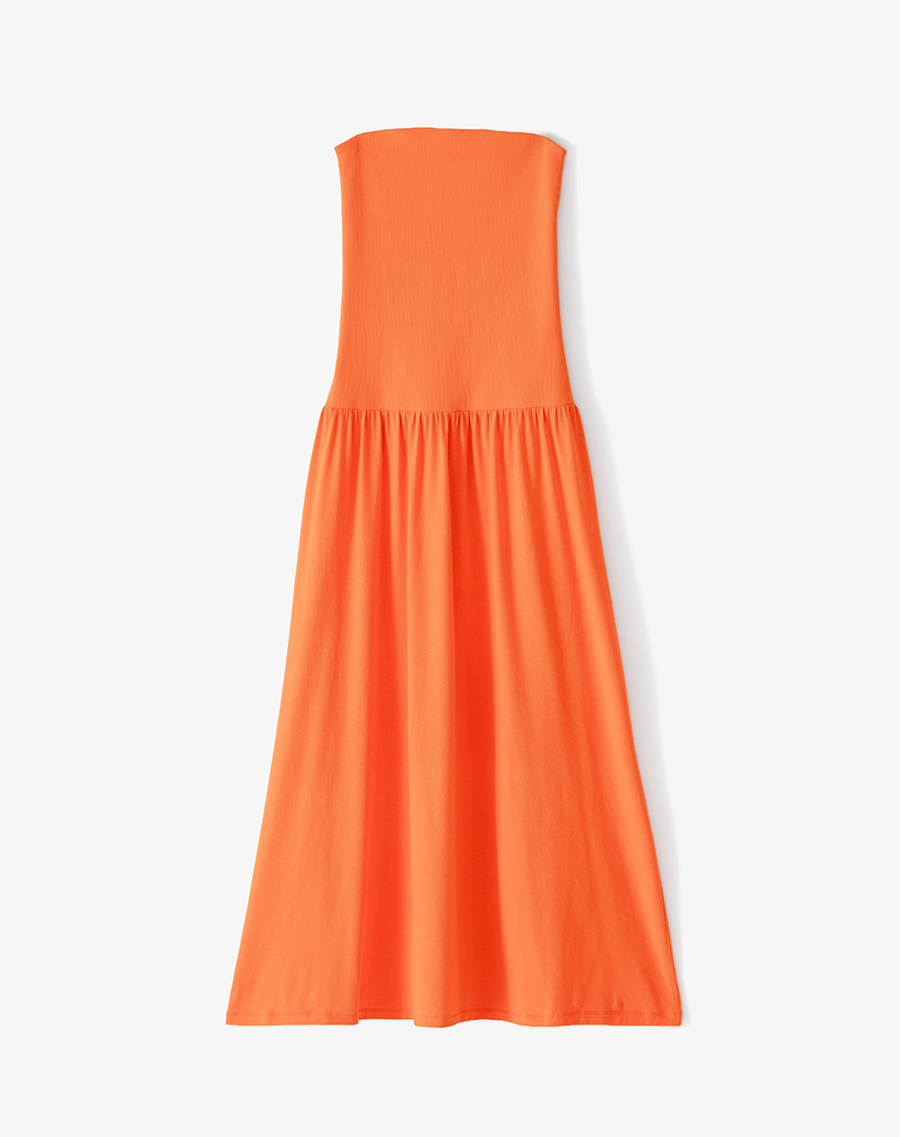 Vestido Largo Strapless Naranja Mujer