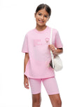 Conjunto Camiseta y Biker Rosado Niña