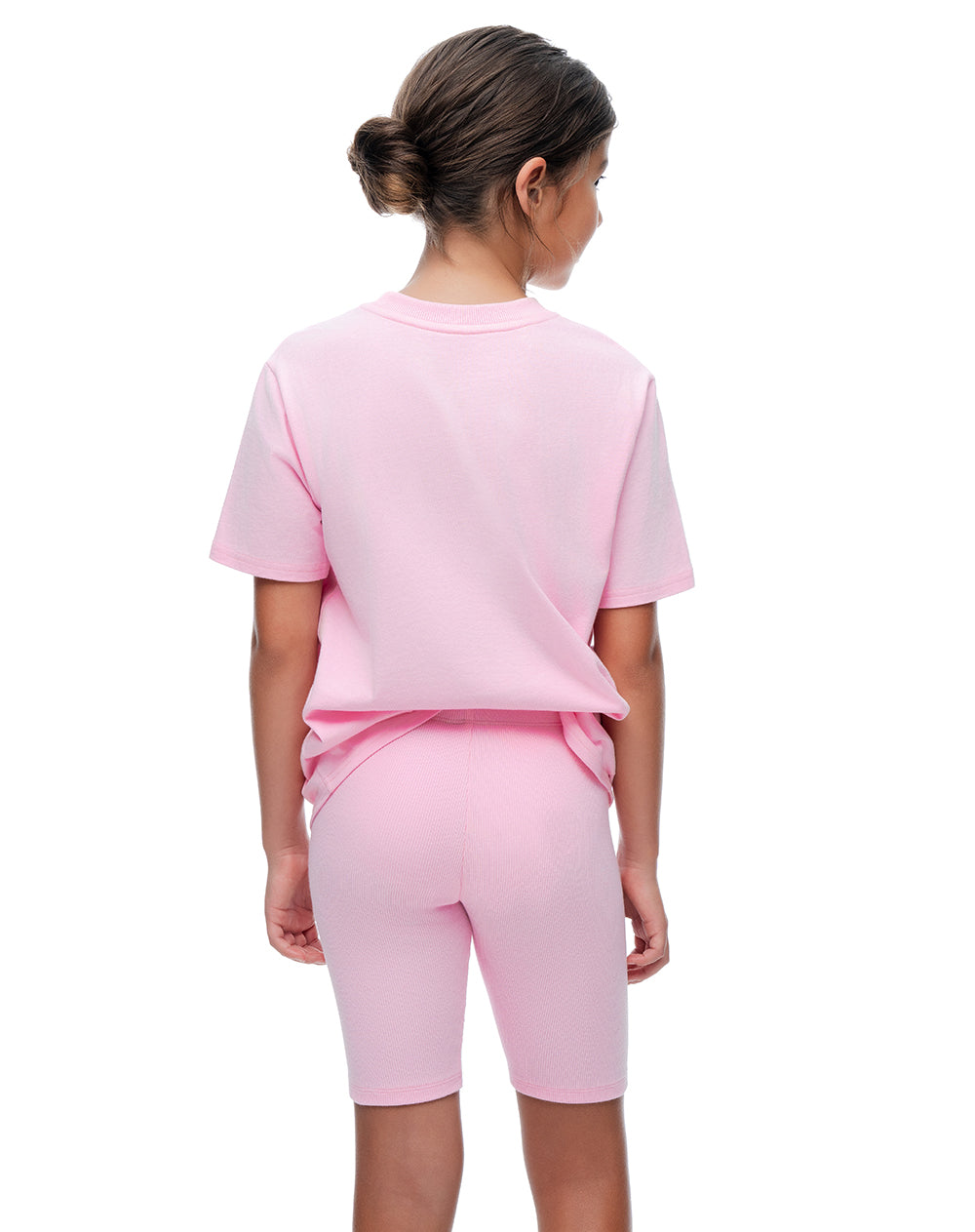 Conjunto Camiseta y Biker Rosado Niña