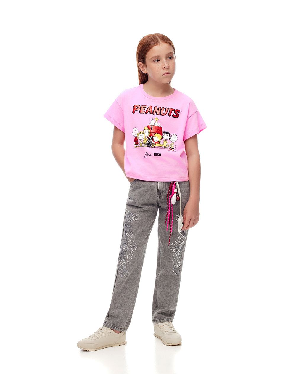 Camiseta Peanuts Rosada Niña