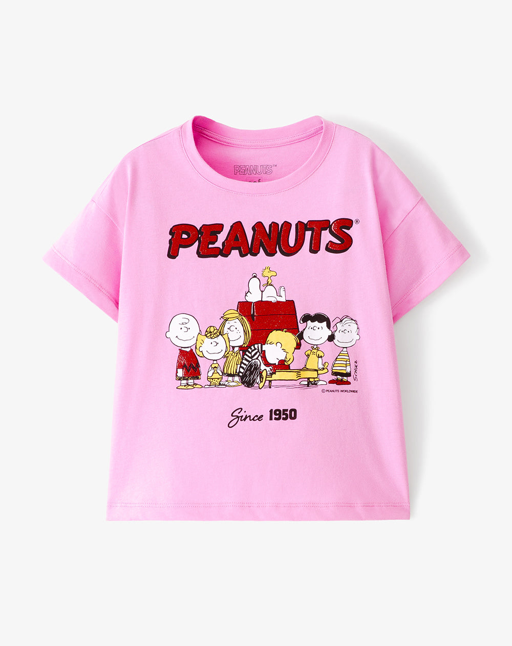 Camiseta Peanuts Rosada Niña