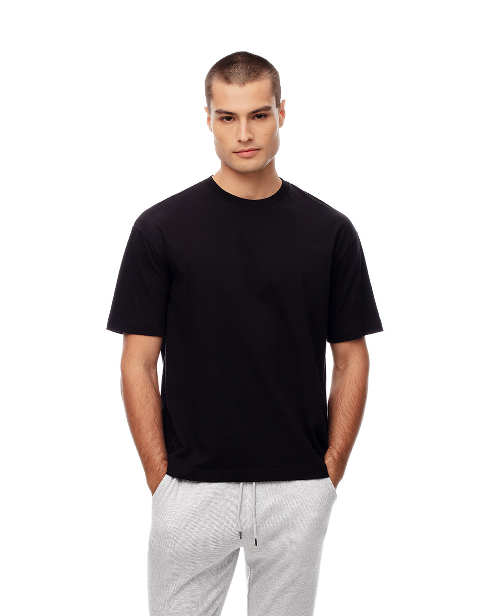 Camiseta de Algodón Negra Hombre