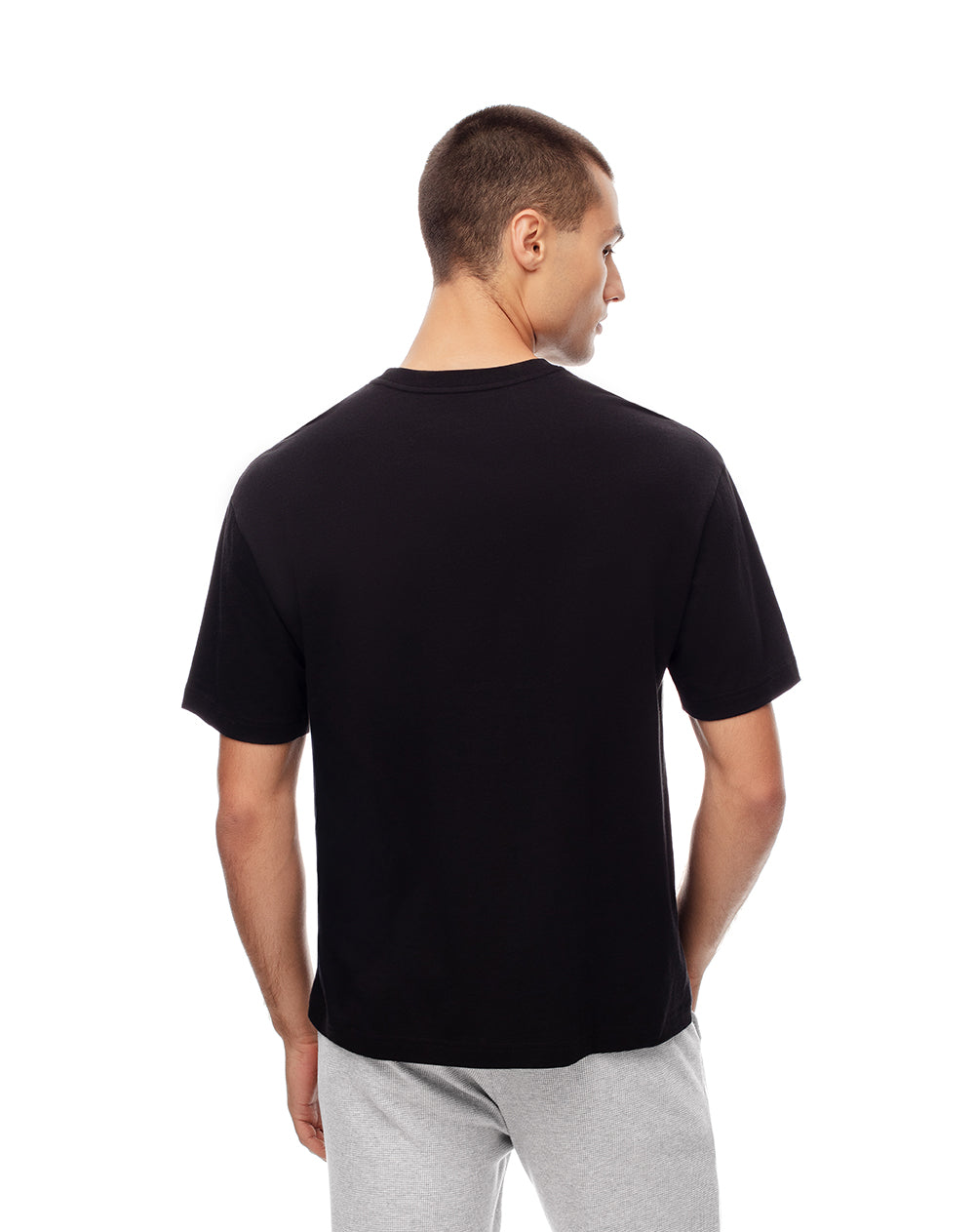 Camiseta de Algodón Negra Hombre