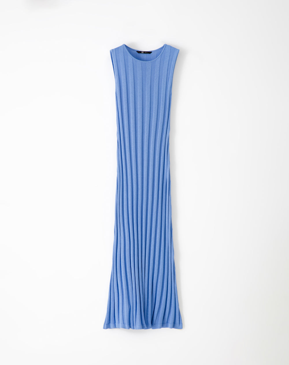 Vestido Largo Acanalado Azul Mujer
