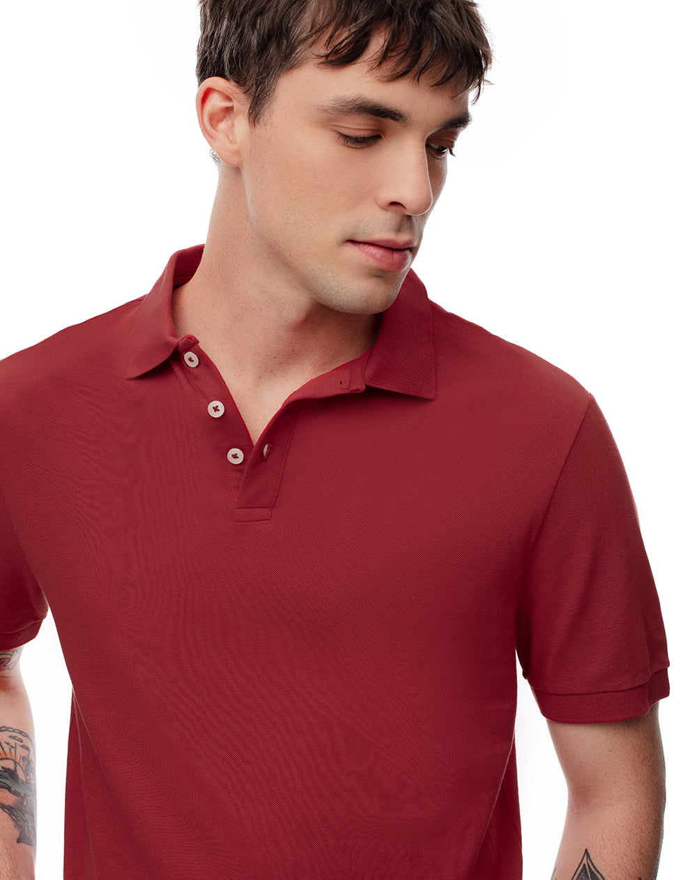 Polo Piqué Slim Rojo Hombre