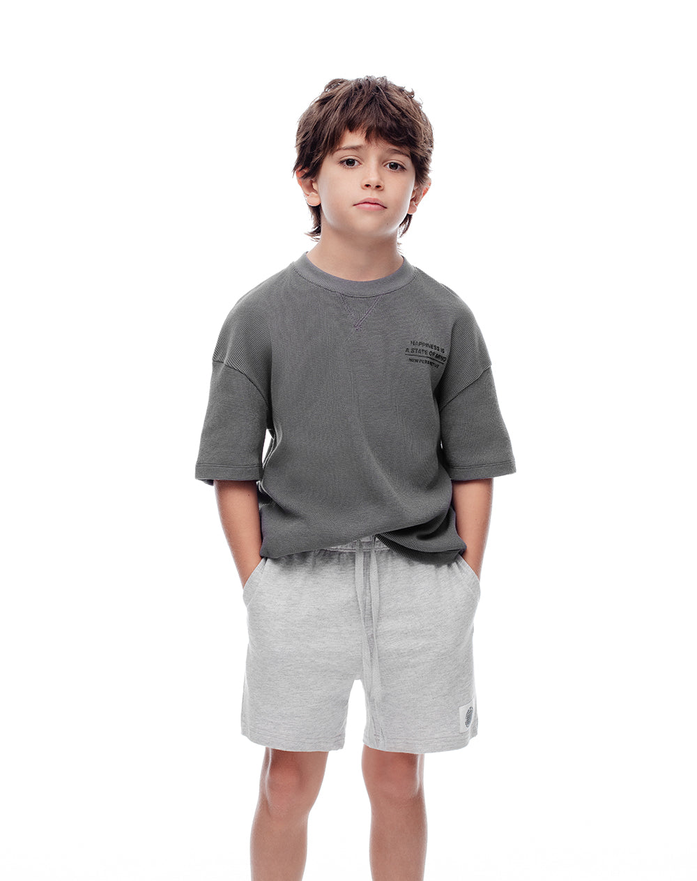 Bermuda de Algodón Gris Niño