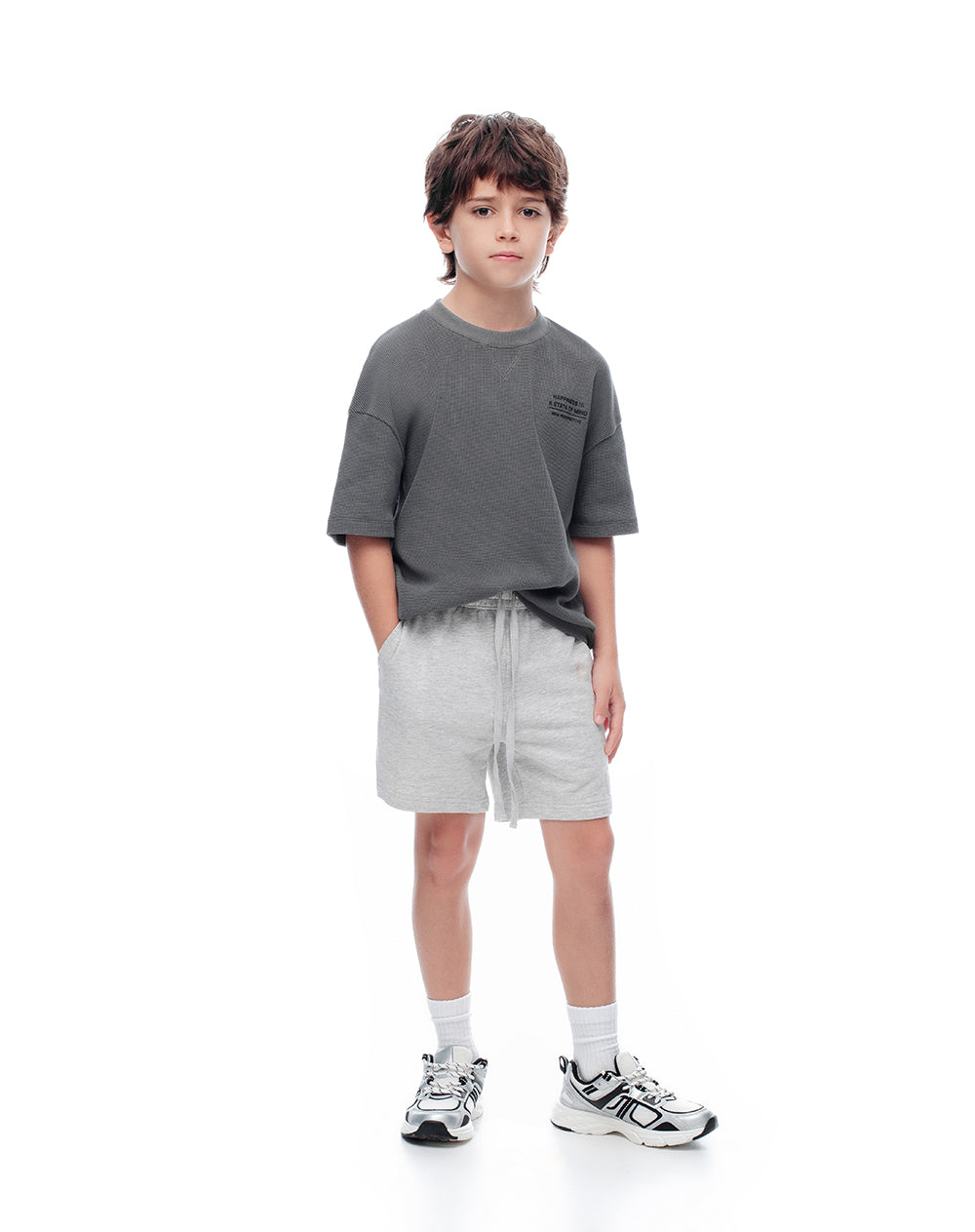 Bermuda de Algodón Gris Niño