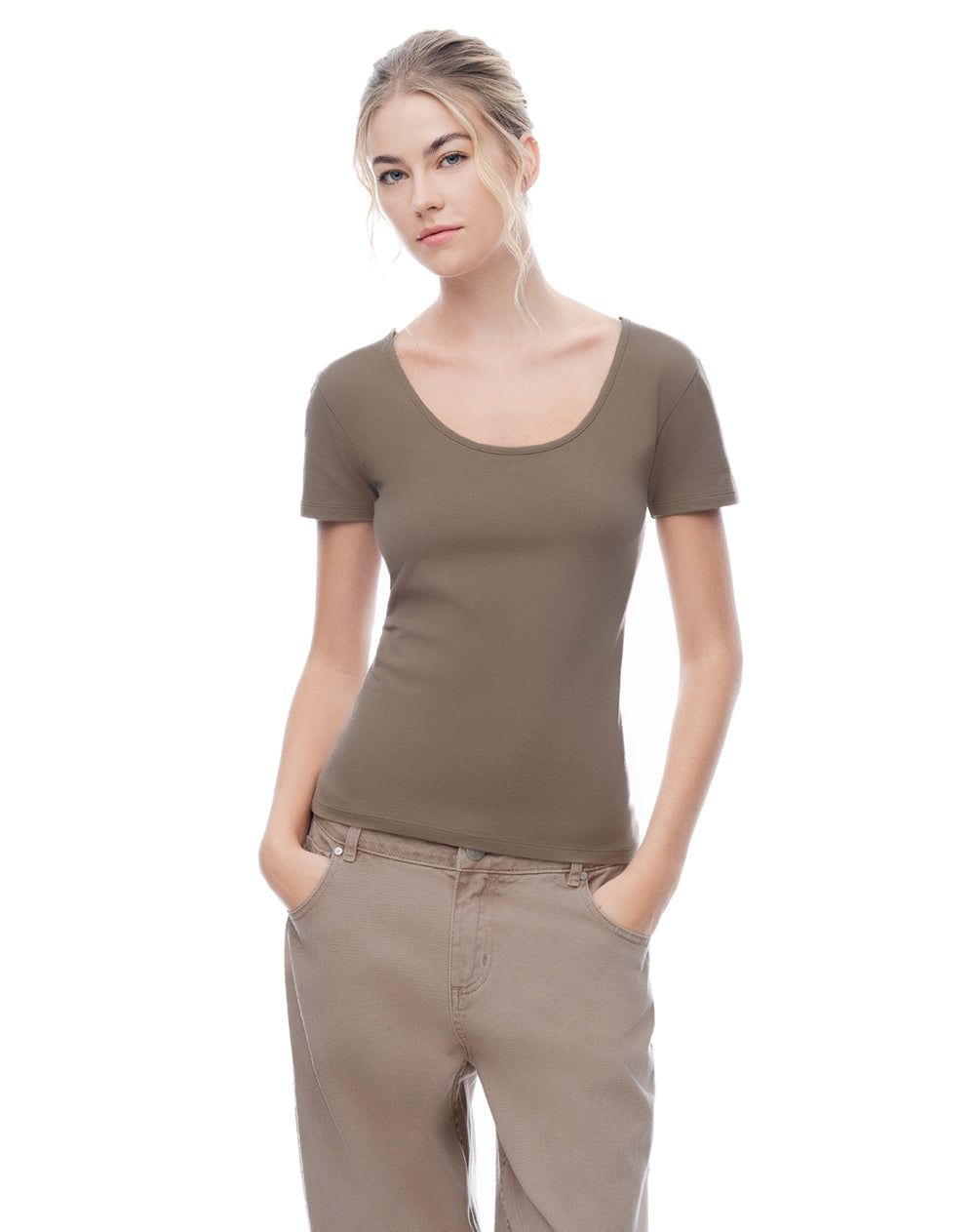 Camiseta 2 en 1 Café Mujer