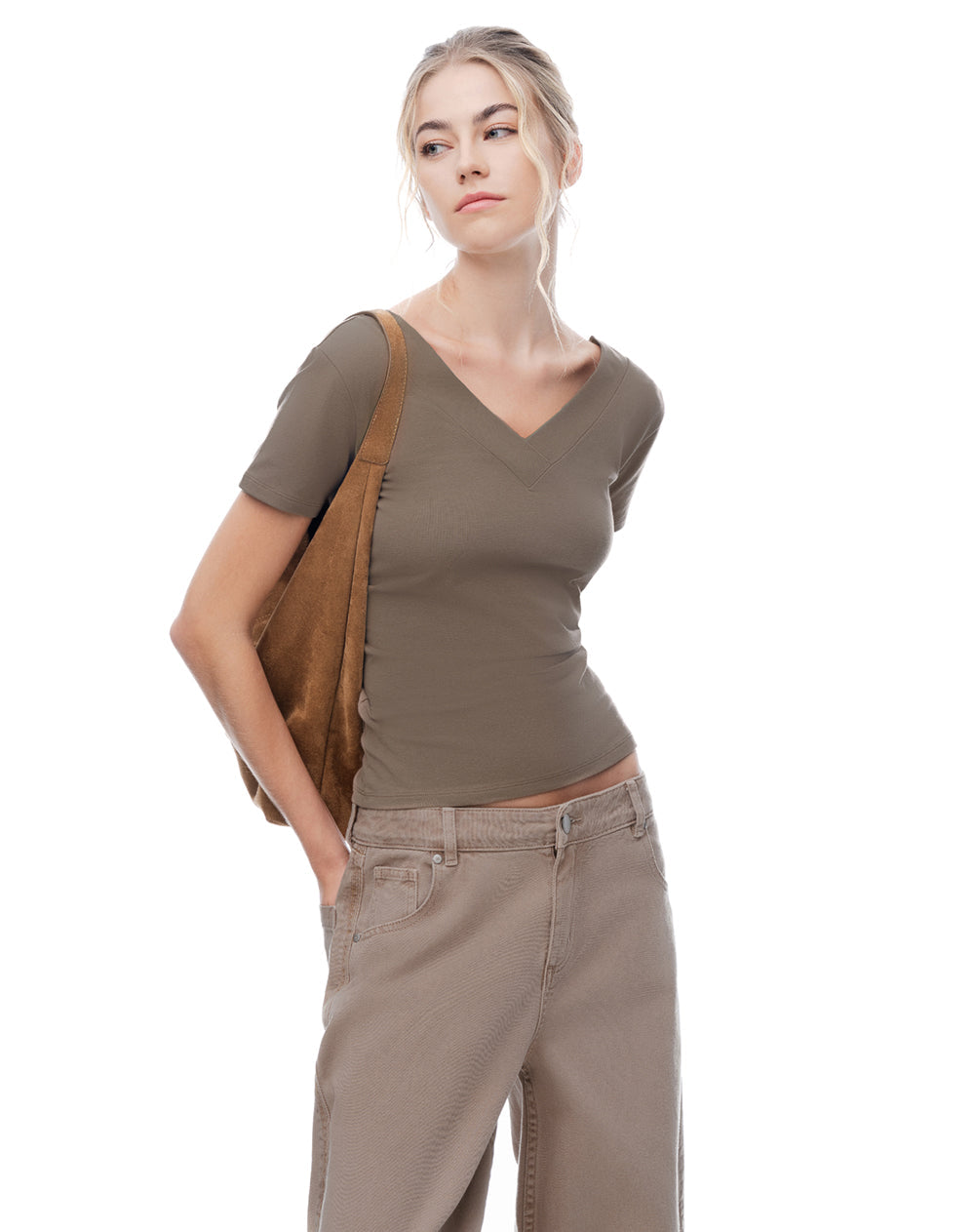 Camiseta 2 en 1 Café Mujer