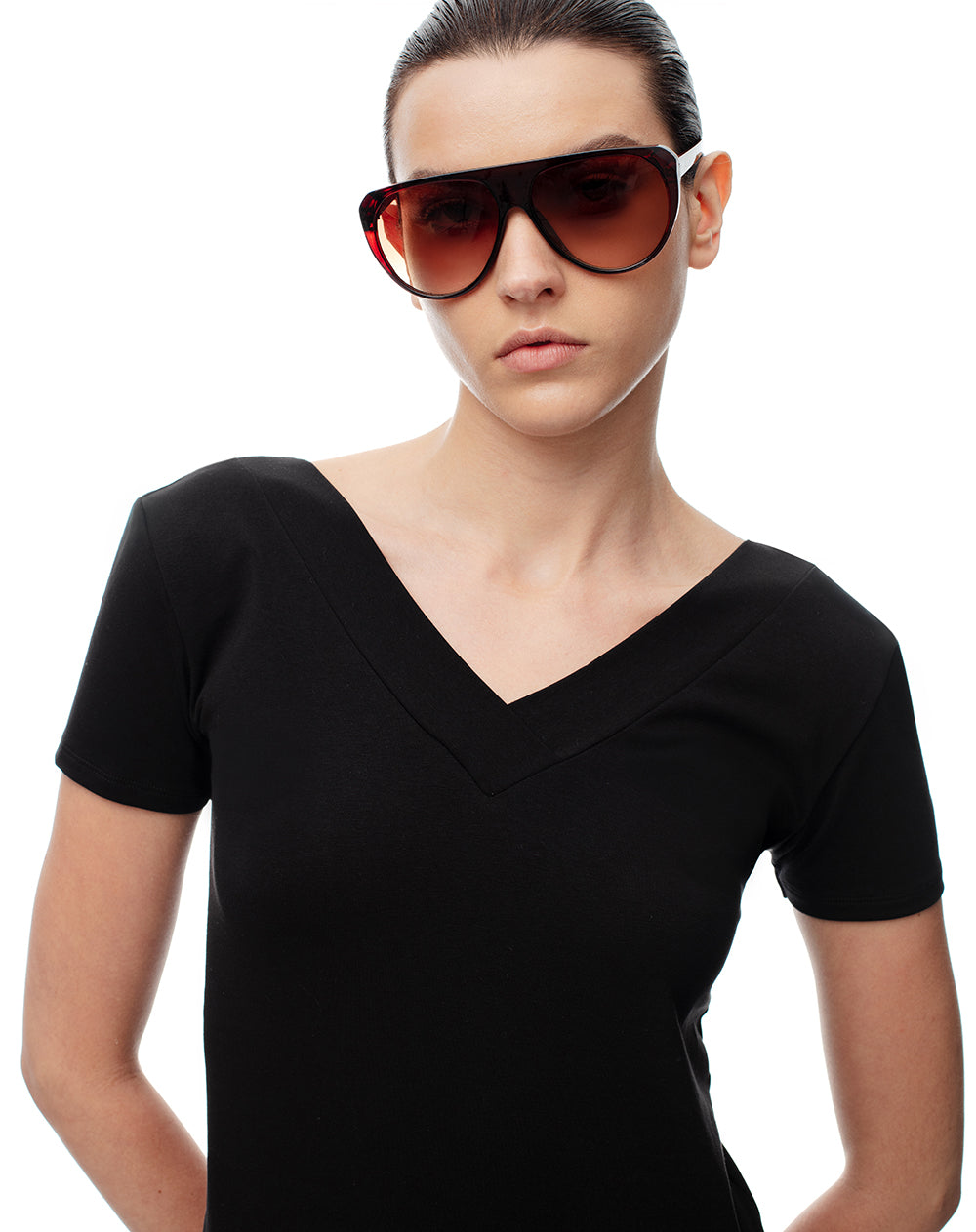Camiseta 2 en 1 Negra Mujer