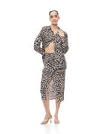 Falda Midi Cruzada Leopardo Mujer