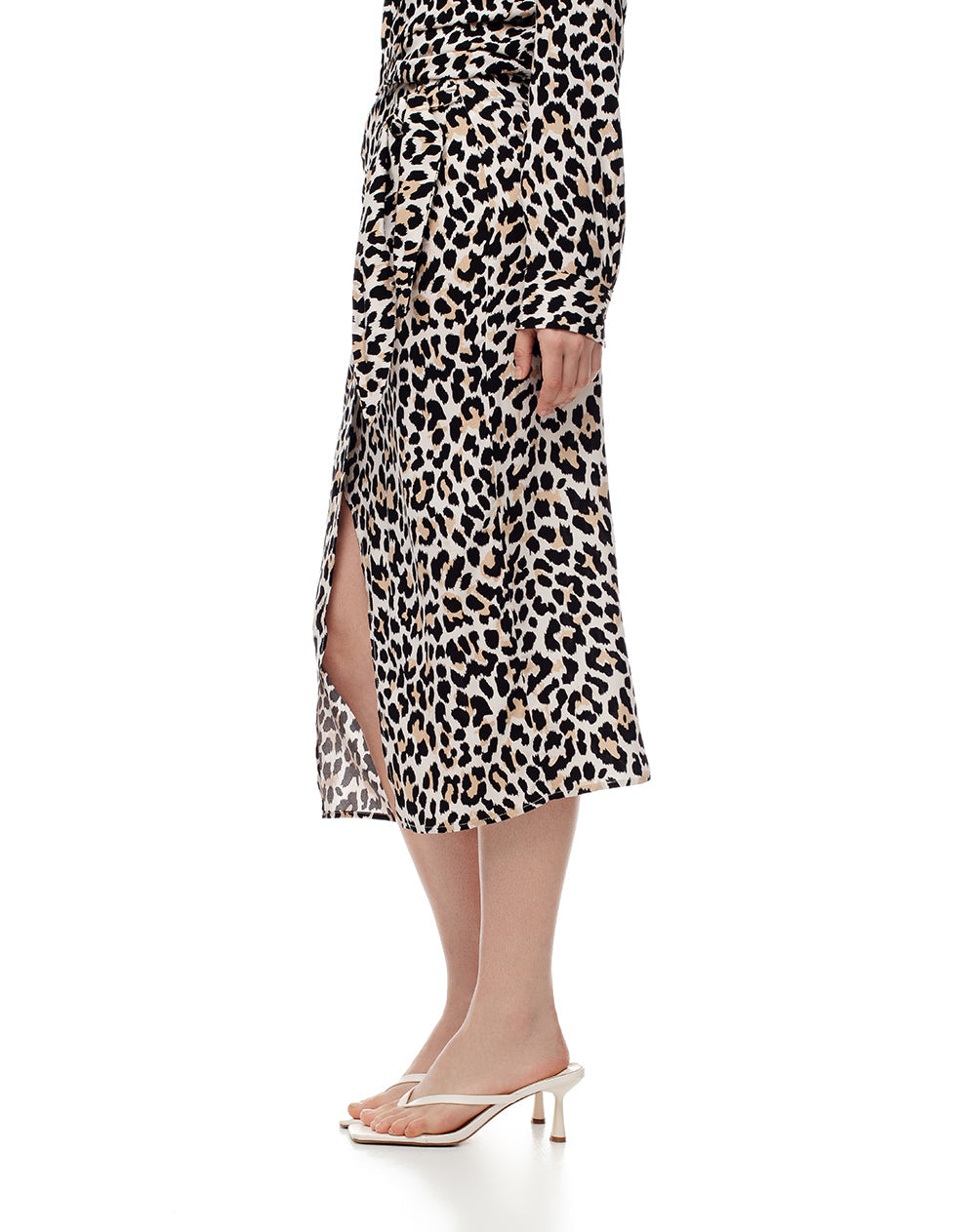 Falda Midi Cruzada Leopardo Mujer