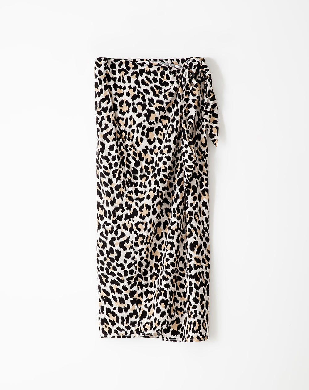 Falda Midi Cruzada Leopardo Mujer