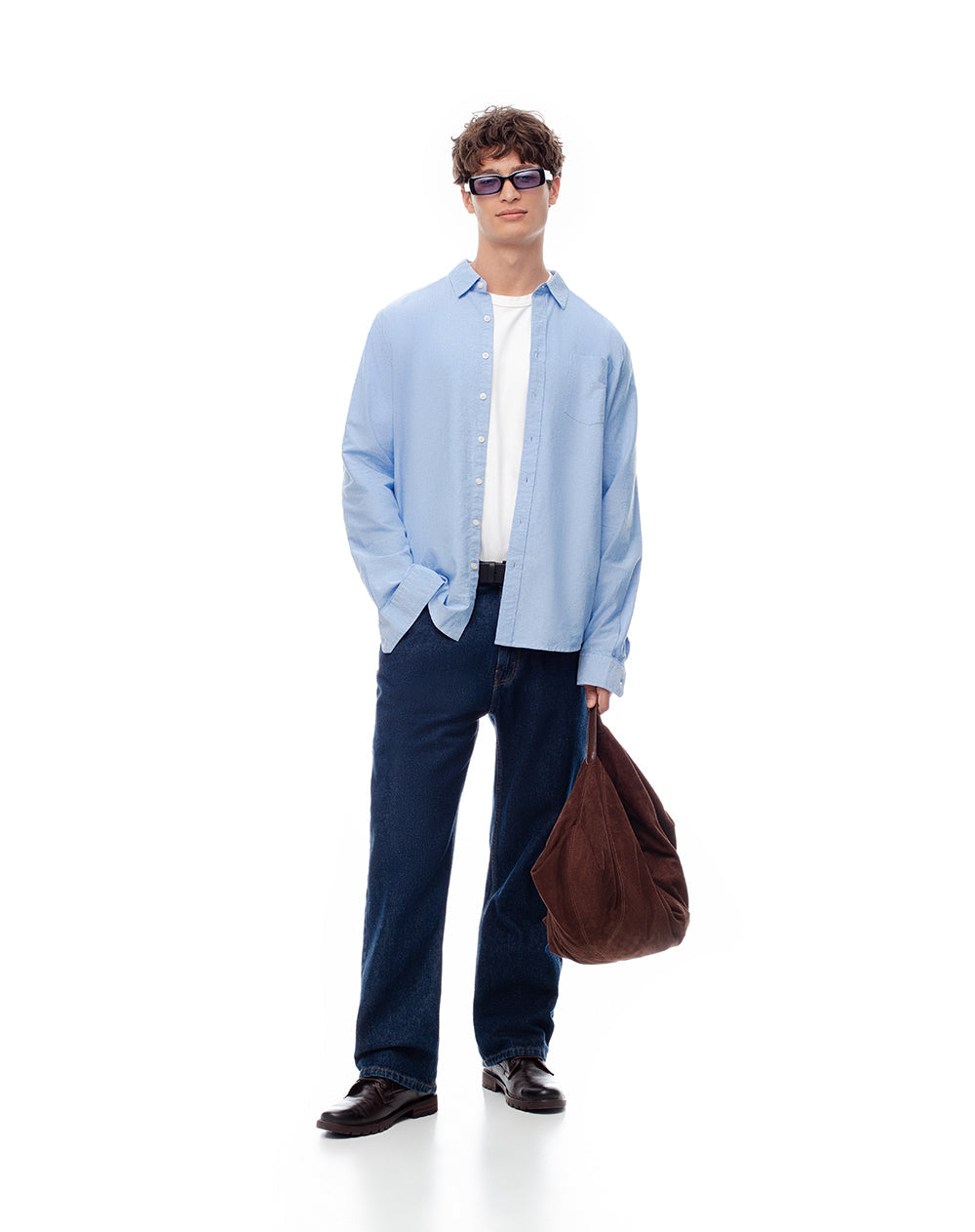Camisa Slim a Rayas Azul Hombre