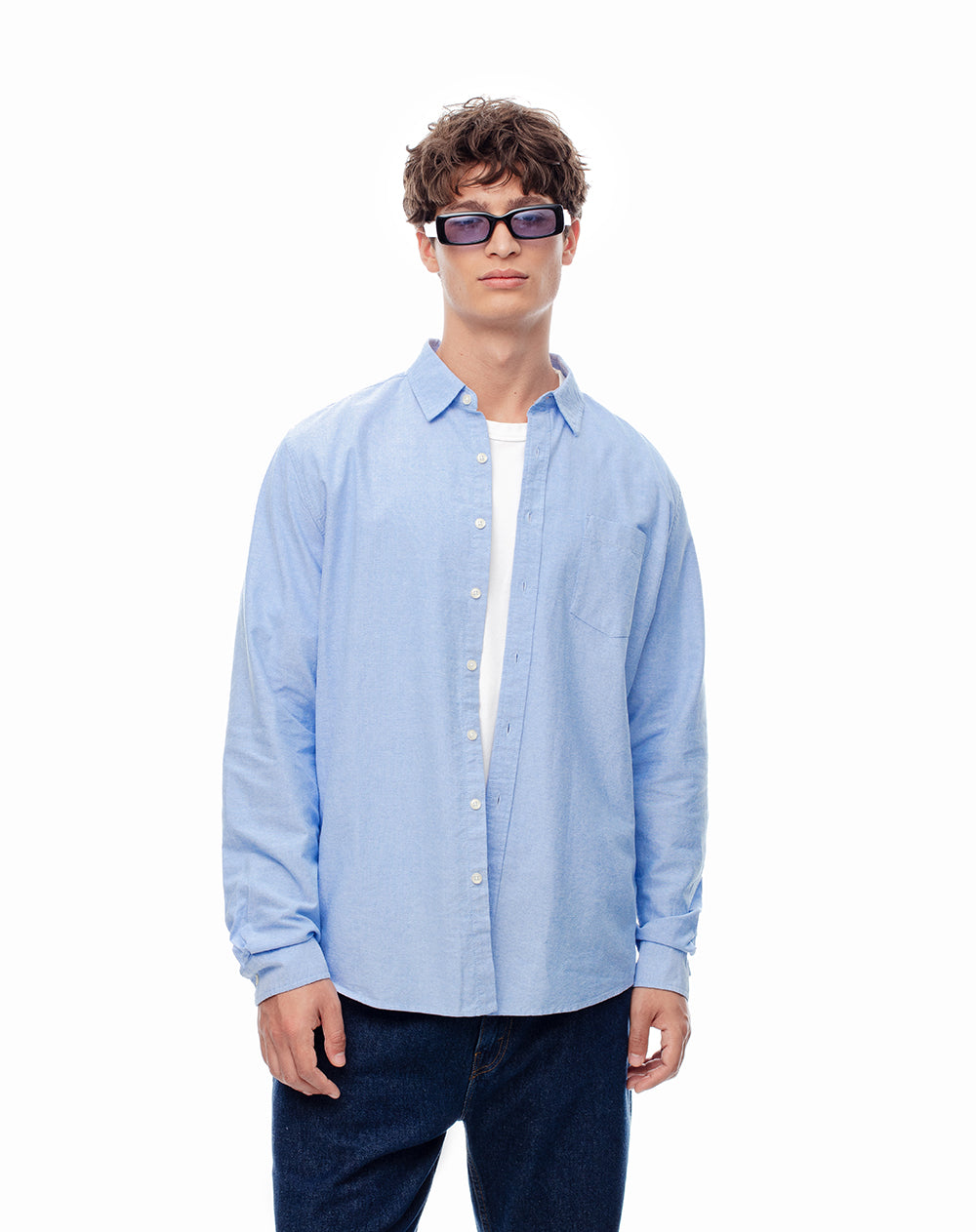 Camisa Slim a Rayas Azul Hombre