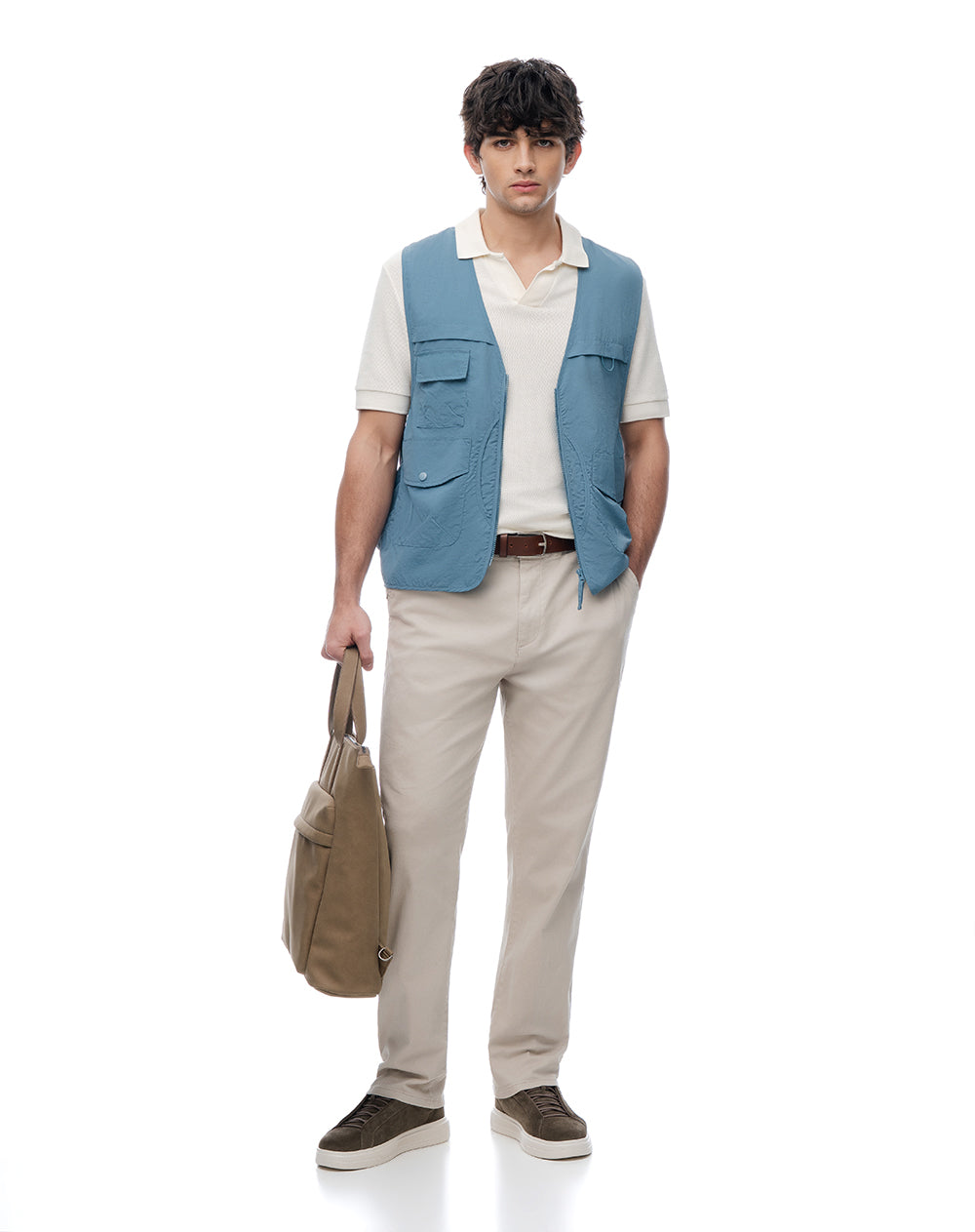 Chaleco Utilitario Azul Hombre