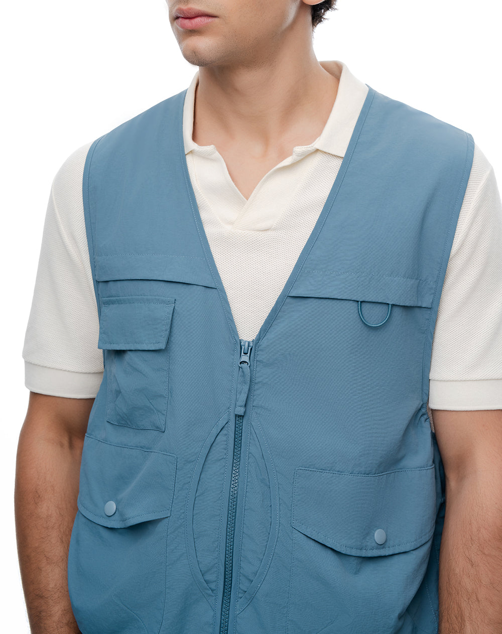 Chaleco Utilitario Azul Hombre