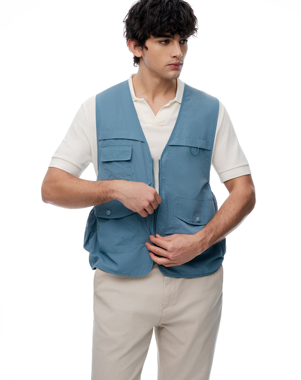 Chaleco Utilitario Azul Hombre