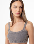 Top Deportivo Soporte Medio Gris Mujer