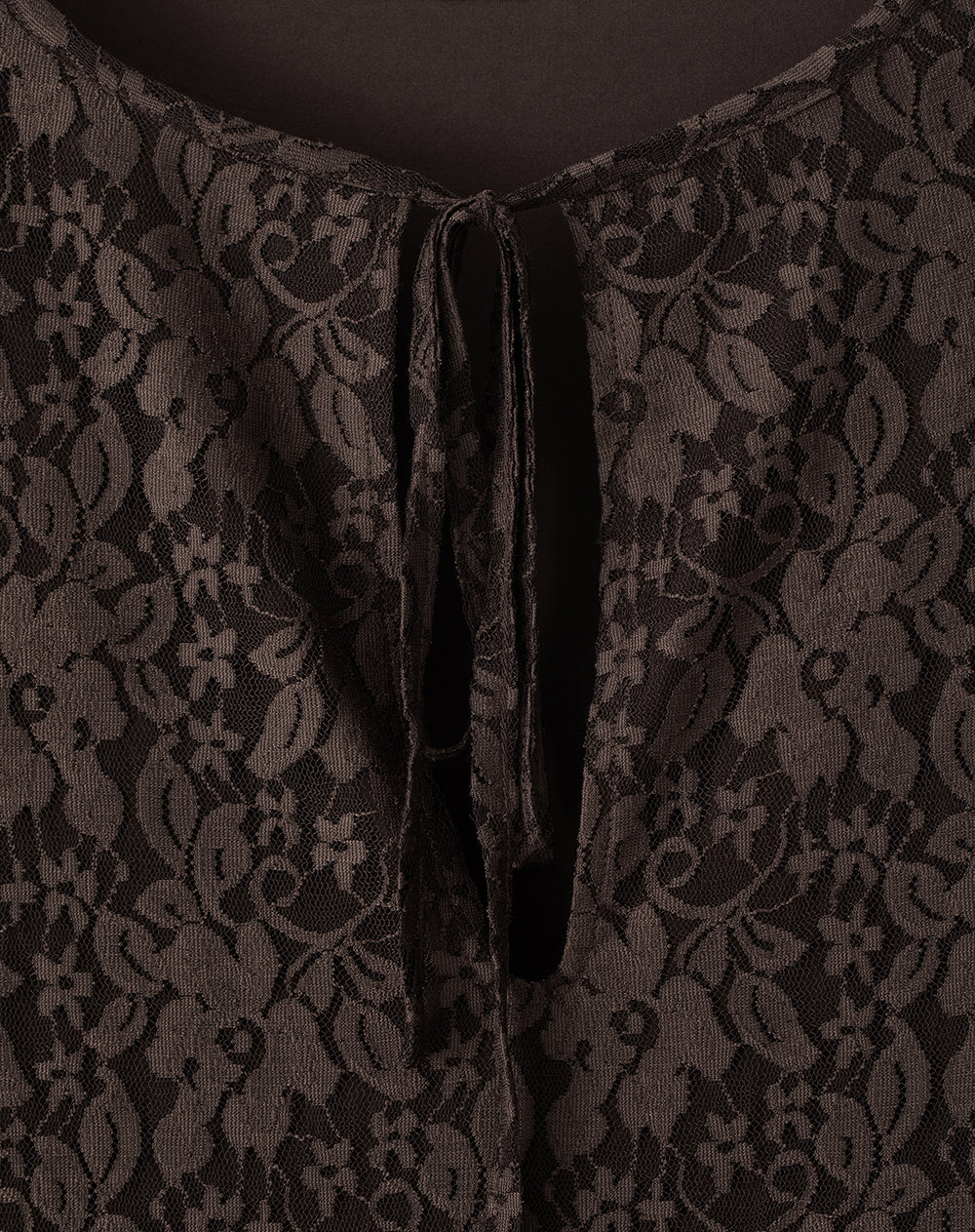 Vestido Largo de Encaje Chocolate Mujer