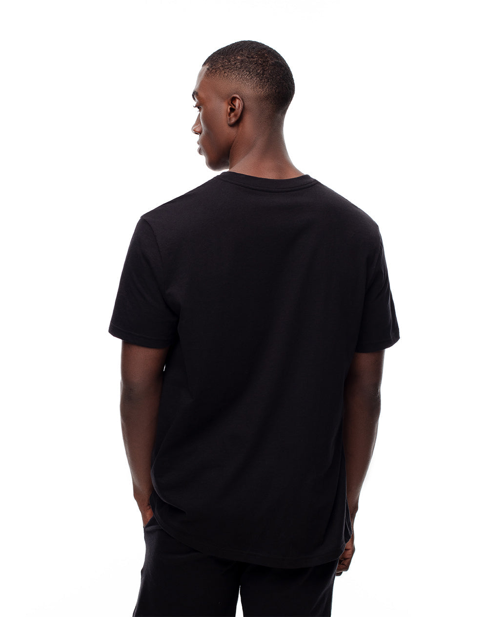 Camiseta Cuello V Negra Hombre